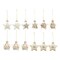 12 Pack Rustic Glass Star Ornaments for Christmas Tree, Hanging Decorations in Assorted Designs (3 x 6.2 x 1 In)